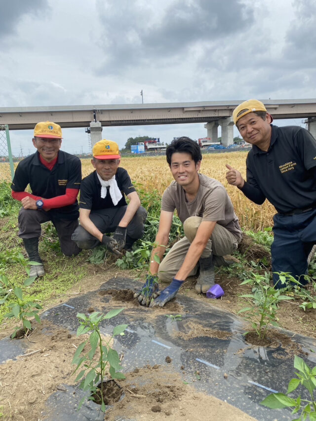 塚崎圃場に唐辛子・白茄子植え付け完了!!