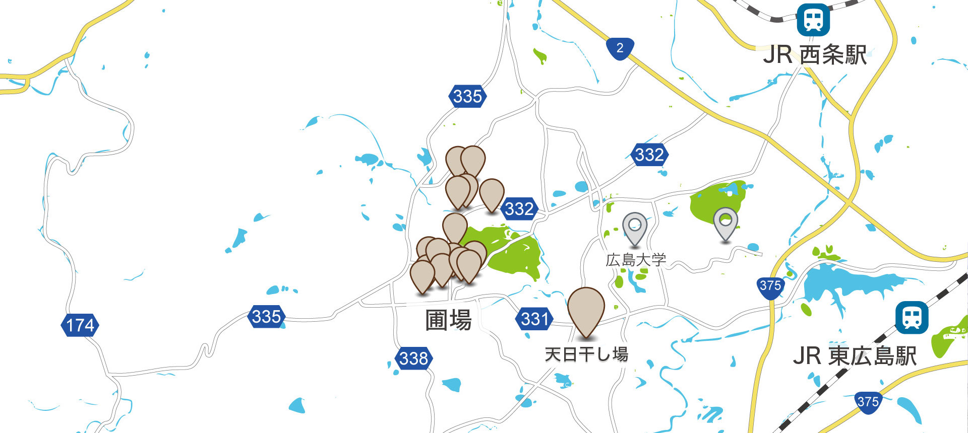 広島県東広島農場地図